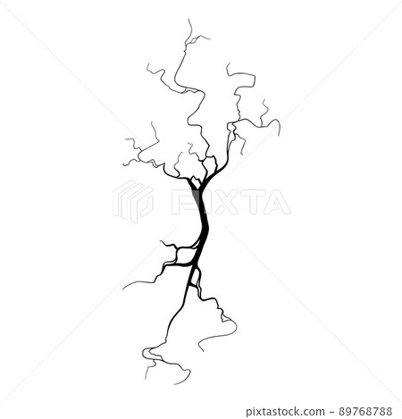 Crack on concrete or ground due to aging or drought. Fissure isolated in white background. Vector illustration Crack on concrete or ground due to aging or drought. Fissure isolated in white background. Vector illustration 89768788