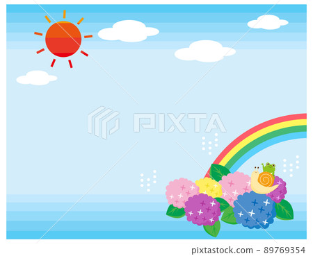 Cute frog and snail hydrangea 89769354