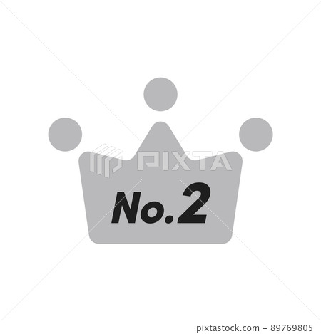 Crown icon with No. 2 characters --Simple and cute image material of 3rd place in the ranking Crown icon with No. 2 characters --Simple and cute image material of 3rd place in the ranking 89769805