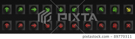 Traffic lights with direction arrows Traffic lights with direction arrows 89770311