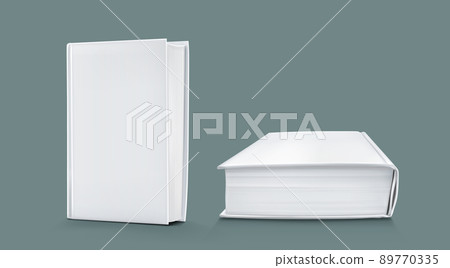 Template of blank paper book with white cover Template of blank paper book with white cover 89770335