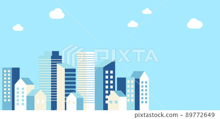 Background material_Simple building town_Light blue Background material_Simple building town_Light blue 89772649