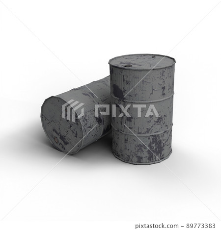 Old Steel Drum Barrel. 3D Illustration. File with Clipping Path. 89773383