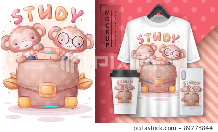 Monkey with diplomat - poster and merchandising 89773844