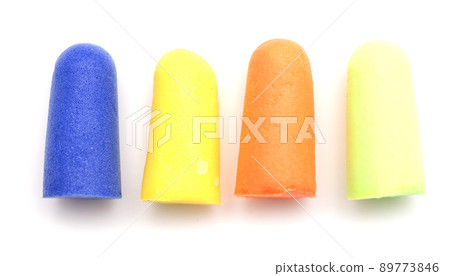 Ear plugs on white 89773846