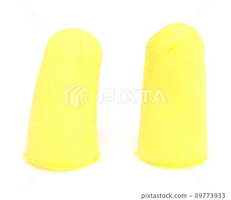 Ear plugs on white Ear plugs on white 89773933