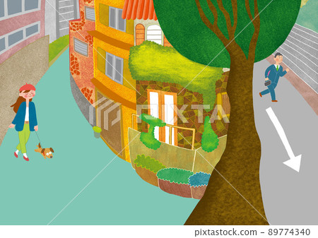 Walk comfortably in a nice town Walk comfortably in a nice town 89774340