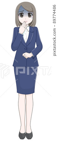 A woman in a suit who turns pale in trouble at work A woman in a suit who turns pale in trouble at work 89774486
