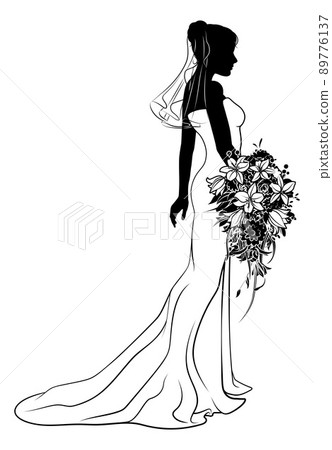 Bride Bridal Wedding Dress Silhouette Woman Design Bride Bridal Wedding Dress Silhouette Woman Design 89776137