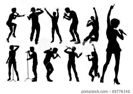 Singers Pop Country Rock Hiphop Star Silhouettes Singers Pop Country Rock Hiphop Star Silhouettes 89776148