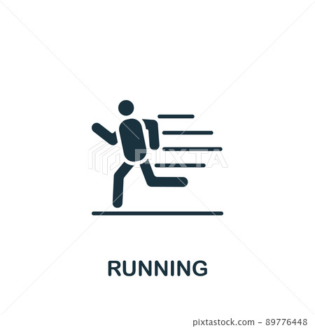 Running icon. Monochrome simple Fitness icon for templates, web design and infographics Running icon. Monochrome simple Fitness icon for templates, web design and infographics 89776448