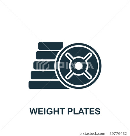 Weight Plates icon. Monochrome simple Fitness icon for templates, web design and infographics Weight Plates icon. Monochrome simple Fitness icon for templates, web design and infographics 89776482