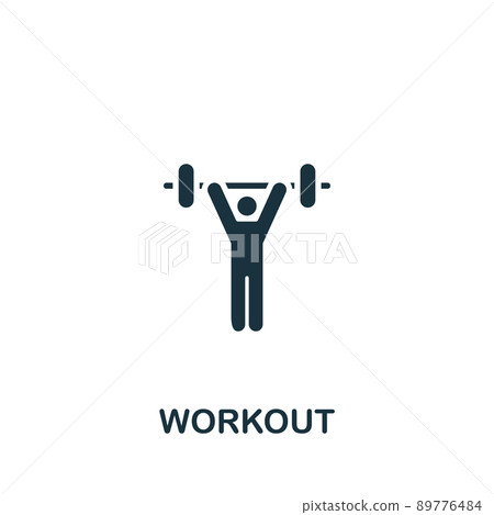 Workout icon. Monochrome simple Fitness icon for templates, web design and infographics Workout icon. Monochrome simple Fitness icon for templates, web design and infographics 89776484