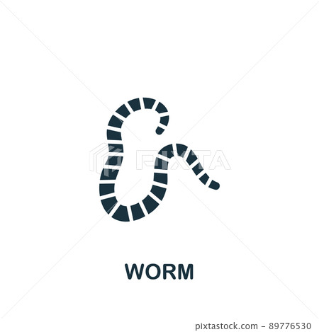 Worm icon. Monochrome simple Fishing icon for templates, web design and infographics 89776530