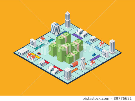 Isometric buildings on board game Isometric buildings on board game 89776651