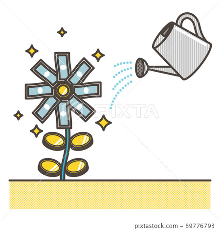 用錢做的澆水植物的投資形象[矢量圖素材] 89776793