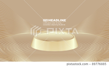 Golden line still life exhibition hall display stand technology space sense background Golden line still life exhibition hall display stand technology space sense background 89776885