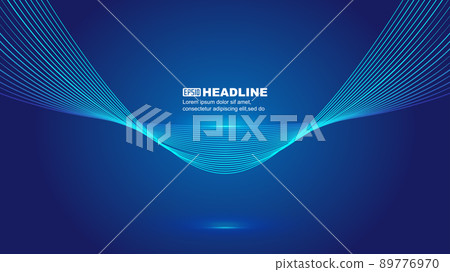Blue curved lines abstract texture vector background 89776970