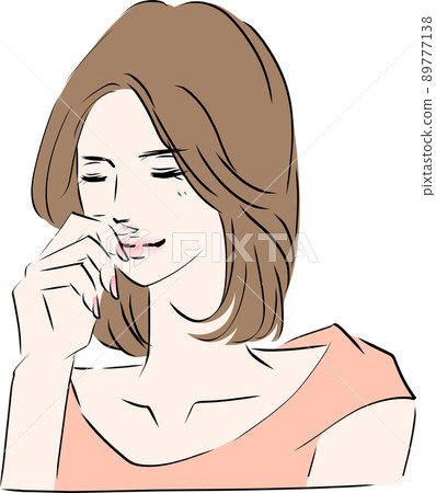 害羞的時候揉鼻子的女人 89777138