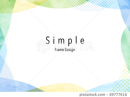 Hand drawn abstract watercolor frame design 89777618
