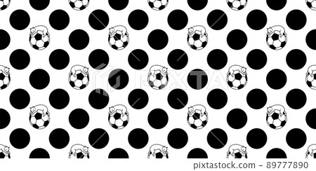 cat seamless pattern calico kitten polka dot football soccer ball vector neko breed character cartoon pet tile background repeat wallpaper animal doodle illustration design scarf isolated 89777890