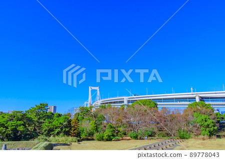 [東京的都市風景]台場的都市風景（第三台場） 89778043