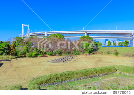 [東京的都市風景]台場的都市風景（第三台場） 89778045