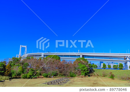 [東京的都市風景]台場的都市風景（第三台場） 89778046