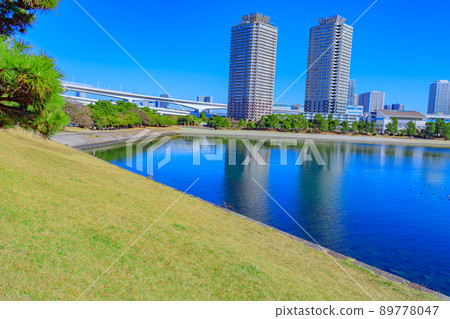 [東京的都市風景]台場的都市風景（第三台場） 89778047