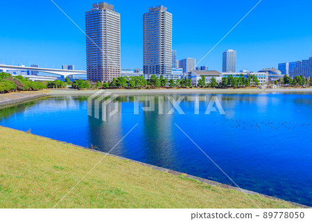 [東京的都市風景]台場的都市風景（第三台場） 89778050