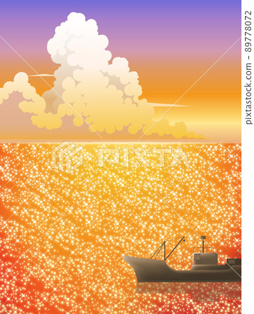 The sea that glitters at dusk 89778072