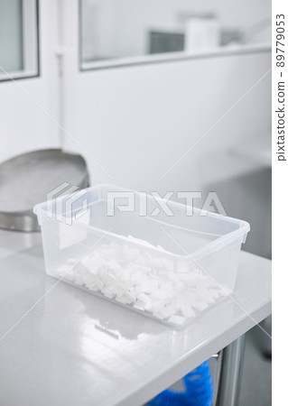 Laboratory samples are in a transparent box 89779053