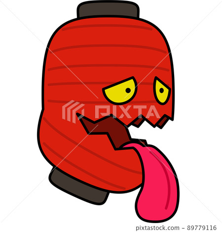 Illustration of a lantern ghost (with outline) 89779116