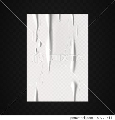 Paper wet effect, white glued paper or foil poster Paper wet effect, white glued paper or foil poster 89779511