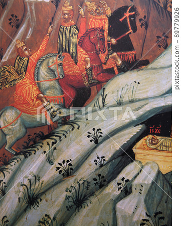 christian Byzantine icon in church of annuciation, Beirut, Lebanon 89779926