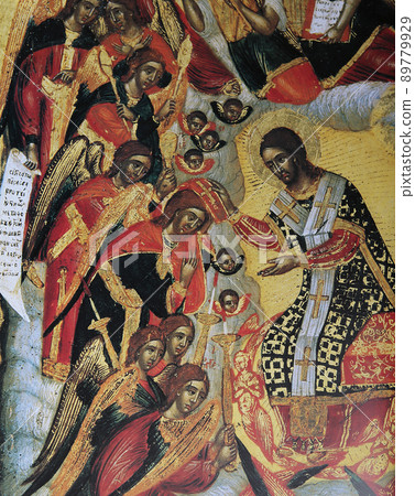 christian Byzantine icon in church of annuciation, Beirut, Lebanon 89779929