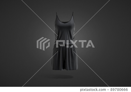 Blank black women romper mockup, dark background 89780666