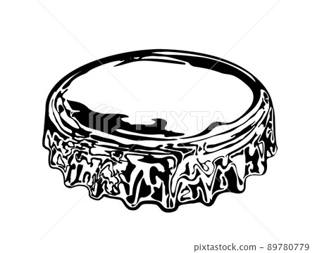 Oktoberfest black hand drawn metal cap Beer bottle or soda, Icon. Simple monochrome object. Vector. Oktoberfest black hand drawn metal cap Beer bottle or soda, Icon. Simple monochrome object. Vector. 89780779