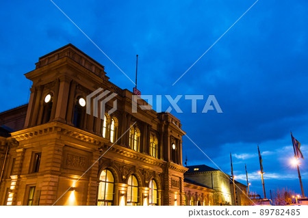 Mainz station illuminated in Germany Mainz station illuminated in Germany 89782485