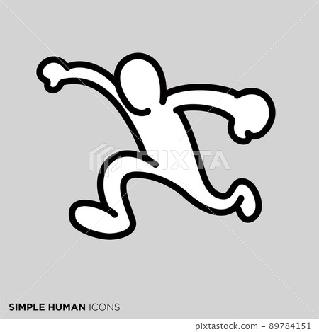 簡單的人姿勢插圖“跳躍” 89784151