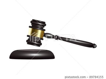Dark wood golden judge or auction gavel. Dark wood golden judge or auction gavel. 89784155