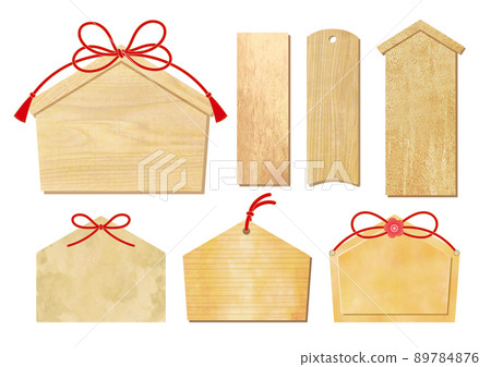 Japanese style wood set such as watercolor votive tablet 89784876