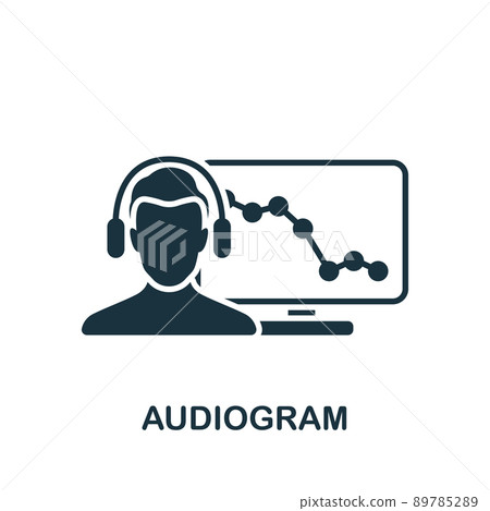 Audiogram icon. Monochrome simple Health Check icon for templates, web design and infographics 89785289