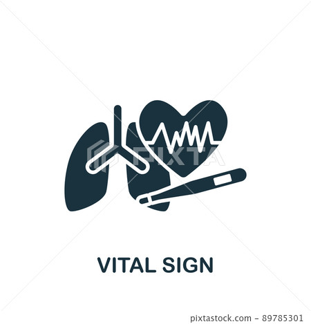 Vital Sign icon. Monochrome simple Health Check icon for templates, web design and infographics Vital Sign icon. Monochrome simple Health Check icon for templates, web design and infographics 89785301