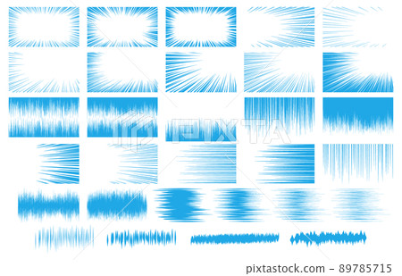 Blue concentrated line vector material set 89785715