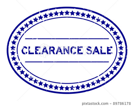 Grunge blue clearance sale word oval rubber seal stamp on white background Grunge blue clearance sale word oval rubber seal stamp on white background 89786178