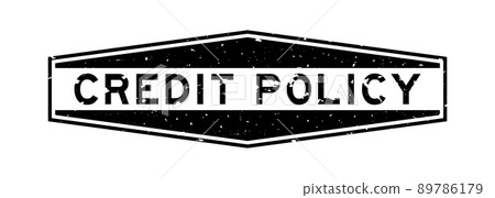 Grunge black credit policy word hexagon rubber seal stamp on white background Grunge black credit policy word hexagon rubber seal stamp on white background 89786179
