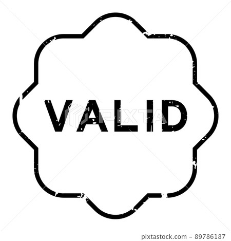 Grunge black valid word rubber seal stamp on white background 89786187