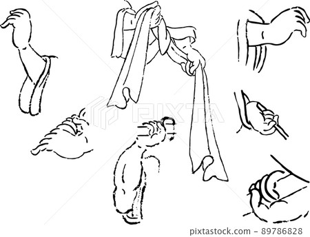 Ukiyo-e character parts: Arm set 10 89786828