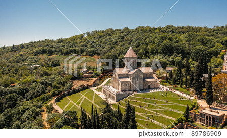 Aerial view of Bodbe Convent in Sighnaghi Aerial view of Bodbe Convent in Sighnaghi 89786909